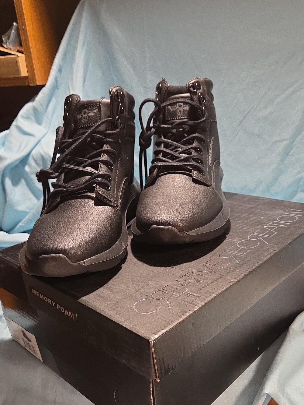 Creative Recreation Men's Black High-Top Lace-Up Tactical Boots 10.5
